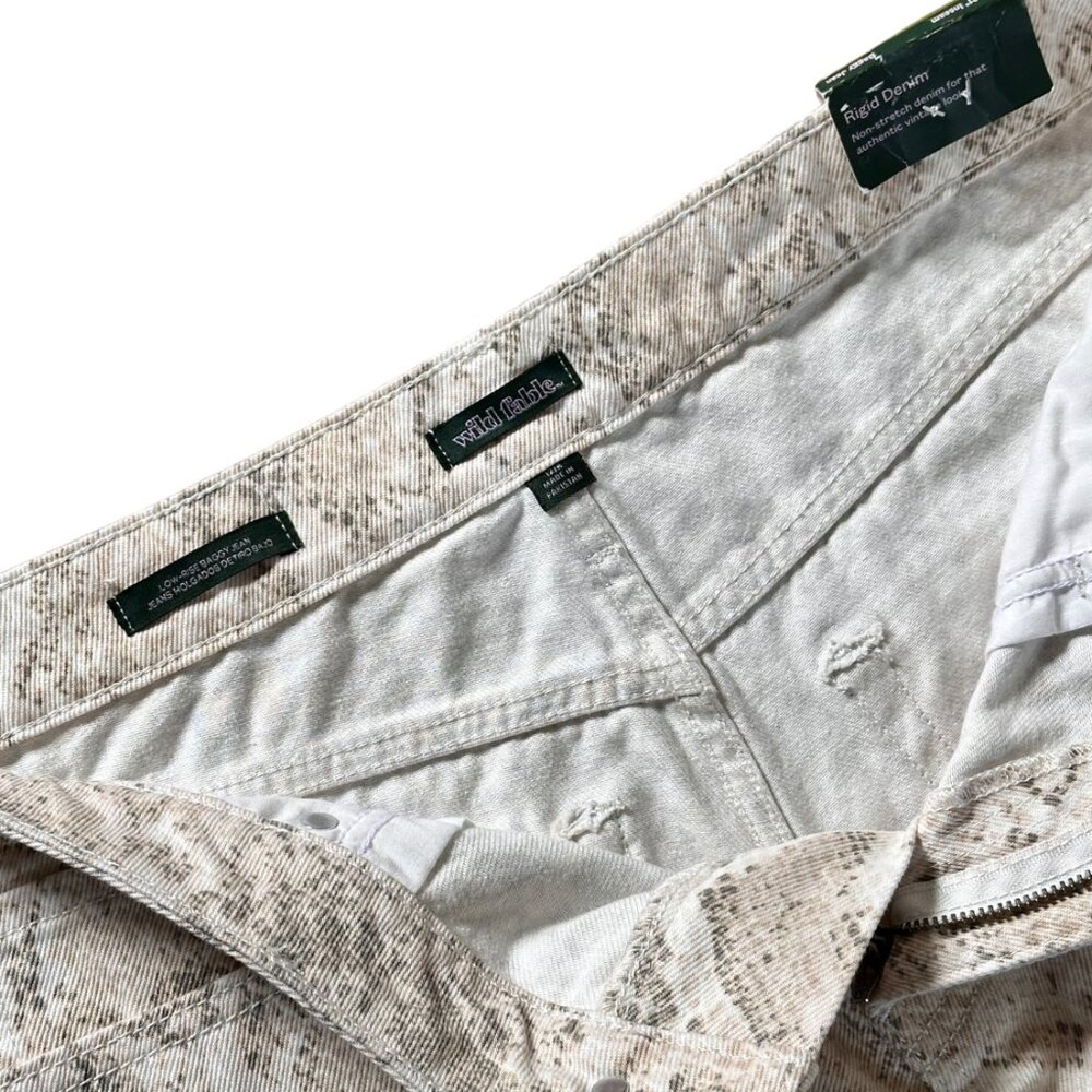 NWT Wild Fable Low Rise Snake-Print Fall Season Jeans Brown - Picture 9 of 10